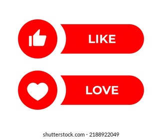 Like and love icon vector. Social media elements
