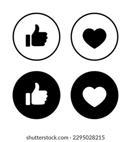 Like and love icon vector. Social media emoticon concept