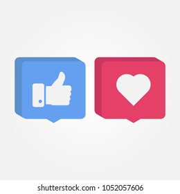 Like And Love Instagram And Facebook Isometric Icon