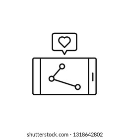 like, love, marketing , icon. Marketing vector icon. Thin line icon for website design and infographic