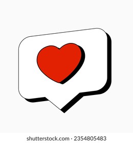 like love popup notification cute vector