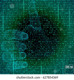 Like. Matrix style. Vector illustration. 