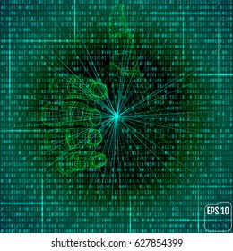 Like. Matrix style. Vector illustration. 