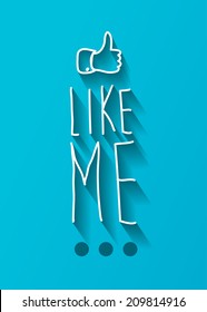 like me typo with shadow vector,Eps 10