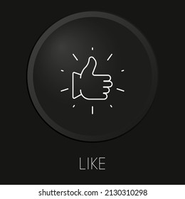 Como un icono mínimo de línea vectorial en el botón 3D aislado en el fondo negro. Vector Premium.