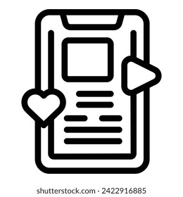 Like mobile content icon outline vector. Social media. Mobile data trade