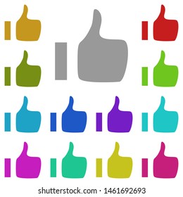 Like multi color icon. Simple glyph, flat vector of web icons for UI and UX, website or mobile application