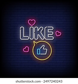 like neon sign vector with brick wall background