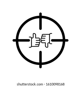 Like & No like sign on target icon - vector illustration