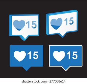 Like Notification Icon Vector Illustration EPS10