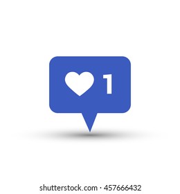 Like notification icon vector isolated on white background, love symbol for your design, website, logo, application, UI.