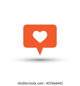 Like notification icon vector isolated on white background, love symbol for your design, website, logo, application, UI.