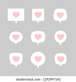 Like notification icons in flat style. Vector set