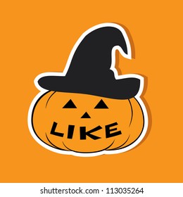 Like on pumpkin, vector Halloween elements
