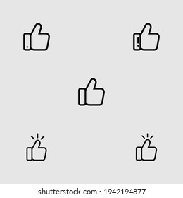 like outline icon set isolated vector illustration
