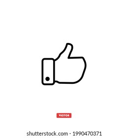 Like outline icon. Thumb up icon symbol vector illustration