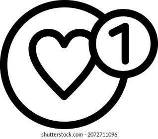 Like Outline Vector Icon Design
