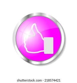 Like  pink  button or icon vector illustration