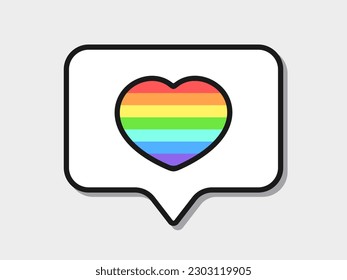 Like with rainbow colored flag heart sticker. Colors of the LGBT community. Best for prints, posters, cards, stickers and web design.