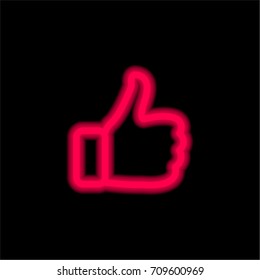 Like red glowing neon ui ux icon. Glowing sign logo vector