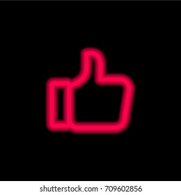 Like red glowing neon ui ux icon. Glowing sign logo vector