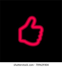 Like red glowing neon ui ux icon. Glowing sign logo vector