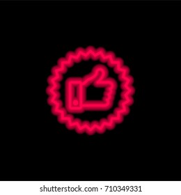 Like red glowing neon ui ux icon. Glowing sign logo vector