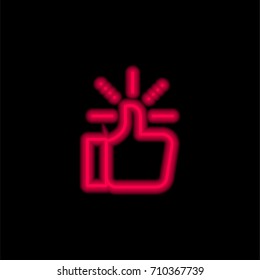 Like red glowing neon ui ux icon. Glowing sign logo vector