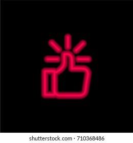 Like red glowing neon ui ux icon. Glowing sign logo vector