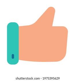 like review good hand single isolated icon with flat style