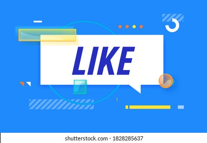 Like - ribbon banner, vector template for web, print, presentation