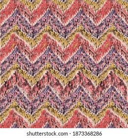 like rope fringe. hand draw colorful brush strokes texture zigzag seamless pattern vector. ethnic style