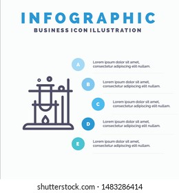 Like, Science, Space Line icon with 5 steps presentation infographics Background