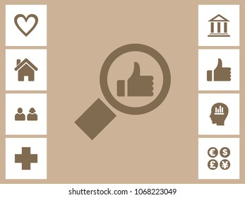 Like Search Icon With Bonus Icons. Eps-10.
