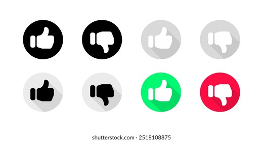 Like set icons. Flat and silhouette style. Vector icons.