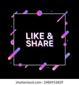 Like Share banner icon. Flat style. Vector icon