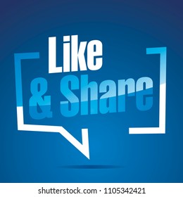 Like And Share Blue White Sticker Icon