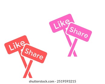Like and share button Wow Looks