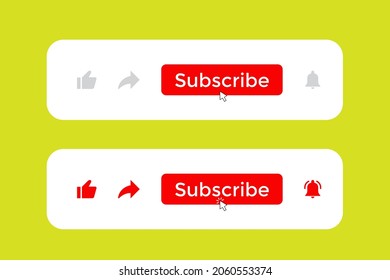Like, Share, and Click Subscribe Button Vector. Icon Set Collection for Streaming Channel Subscription