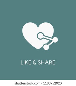 Like and share icon vector illustration.