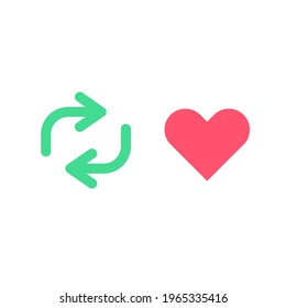 Like and share icon.Vector illustration that is easy to edit.