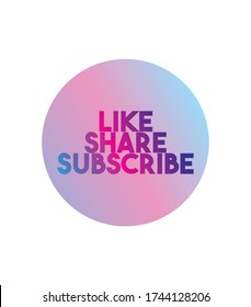 Like Share Subscribe Vector Illustration.