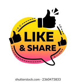 Like and share the thumbs up icon. Logo design. Banner for business, marketing and advertising. Vector illustration.
