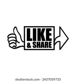 like and share vector illustration