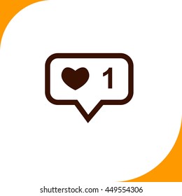 Like sign. Brown icon on white background