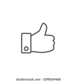Like sign by hand thin icon vector