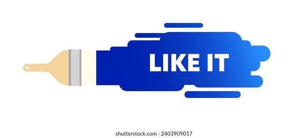 Como si fuera señal. Piso, azul, pintado con un pincel, como si fuera un signo. Icono de vector