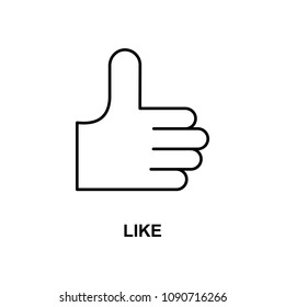like sign icon. Element of simple web icon with name for mobile concept and web apps. Thin line like sign icon can be used for web and mobile on white background