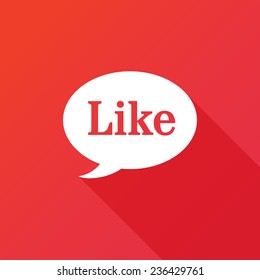 Like sign icon. Text. Speech bubbles information icons