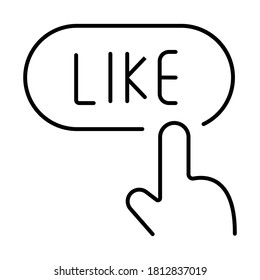 like sign, line icon - vector